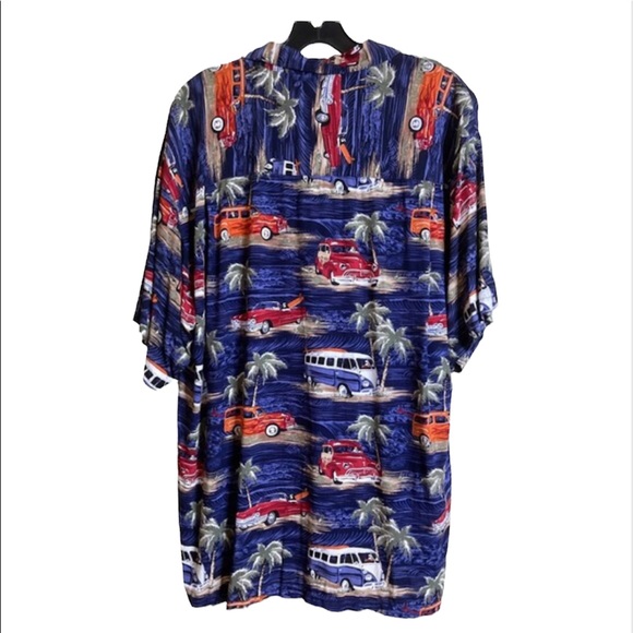 Big Digs Men’s Hawaiian “ Surfing Beach Cars Short Sleeve Shirt Size 4X - Picture 12 of 14